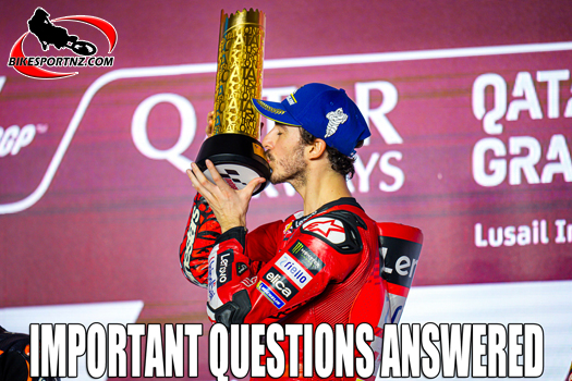 Italian Francesco ‘Pecco’ Bagnaia (Ducati), celebrating winning start to his MotoGP title defence.