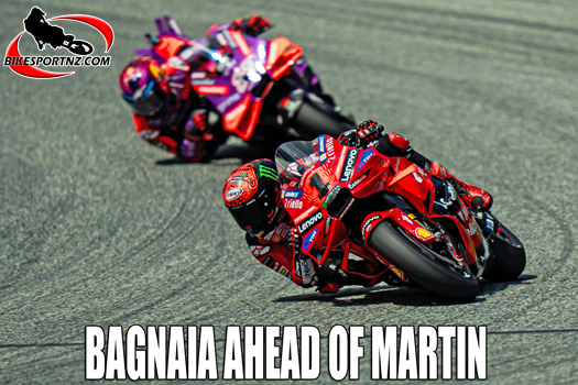 Italian defending world champion Francesco Bagnaia (Ducati), top of the MotoGP podium in Austria at the weekend.