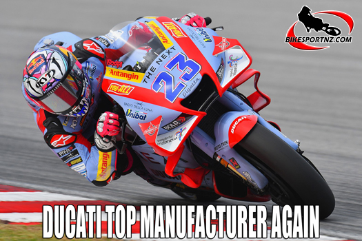 Ducati tops the manufacturer standings for the third year in a row