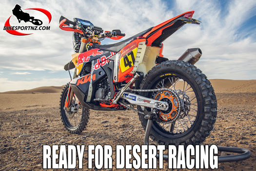 KTM rider Kevin Benavides, the defending champion, will race this at the Dakar Rally 2024. Photo by Sebas Romero