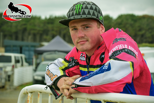 Invercargill’s Hayden Brookland, winner of the Burt Munro Challenge Trophy for the Solo Speedway grade competition this year. Photo by Andy McGechan, BikesportNZ.com