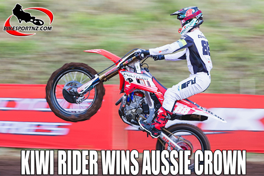 Bay of Plenty rider Brodie Connolly (Honda), now with the Australian MX2 title in the bag for 2024.