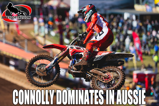 Bay of Plenty rider Brodie Connolly (Honda), the dominant rider in the MX2 category so far this season.