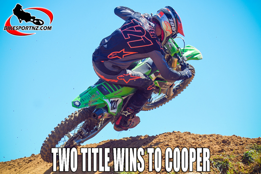 Cody Cooper wins both the MX1 and MX2 class titles in Waikato