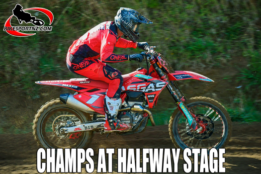 Opotiki’s defending champion Cody Cooper (GASGAS MC250F), top rider in the MX2 class at Balclutha at the weekend. Photo by Andy McGechan, BikesportNZ.com