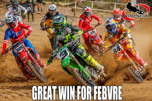 Frenchman Romain Febvre (Kawasaki No.3), the MXGP class winner in Italy at the weekend.