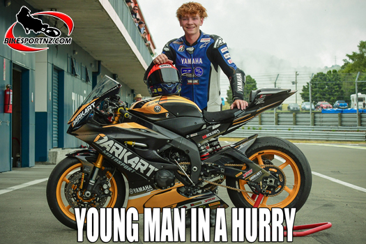 Auckland’s Hayden Fordyce (Yamaha R6), setting a career pathway for himself that will hopefully take him to the top of the sport. Photo by Andy McGechan, BikesportNZ.com