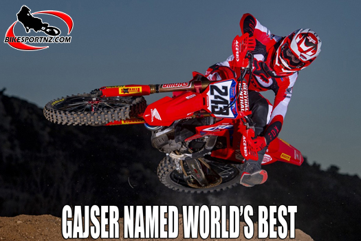 Tim Gajser honoured as world's best motocross racer