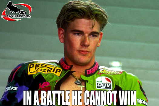 Australian motorcycling superstar Anthony Gobert may be just hanging on in a race he cannot win.