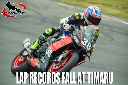 Dunedin’s Kevin Goddard (Aprilia RS660), one of the outstanding performers in the Super Twins class at the Levels International Motor Raceway, near Timaru, at the weekend. Photo by Andy McGechan, BikesportNZ.com