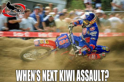 Former Taranaki man Darryll King, pictured here racing for the Husqvarna factory team at Namur, in Belgium, in 2000.