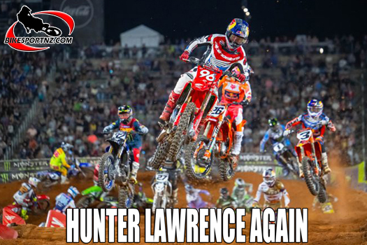 Hunter Lawrence (Honda No.96) raced to victory at round 10 in Birmingham at the weekend.