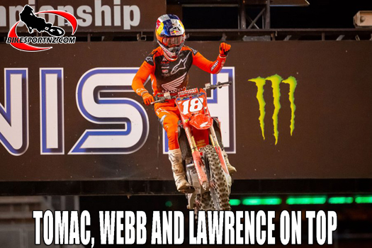 Tomac and Webb level-pegging at the top of the United States Supercross Championships