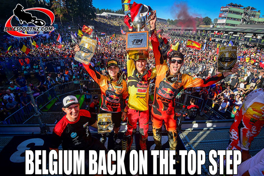 Team Belgium celebrates MXoN success in 2026. Photo courtesy Infront Moto Racing.