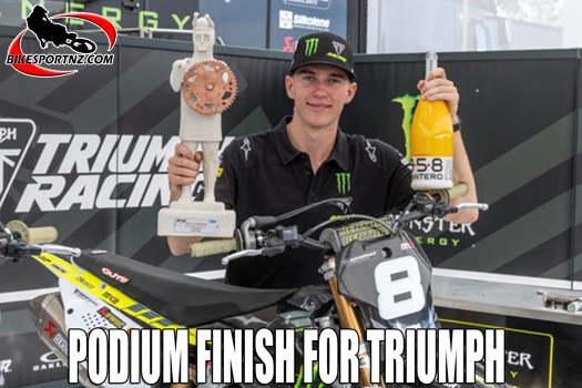Monster Energy Triumph Racing’s Camden McLellan made it onto the MX2 podium in Italy at the weekend.