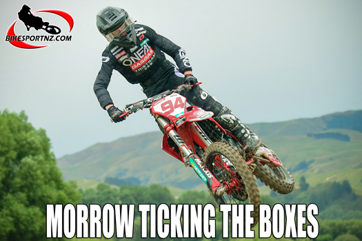 Silverdale-based former Invercargill racer Seth Morrow (GASGAS MXC125), impressive over both days at Woodville at the weekend. Photo by Andy McGechan, BikesportNZ.com