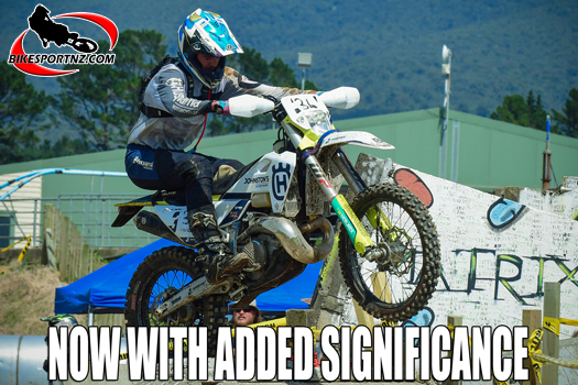 Taranaki’s Sam Parker (Husqvarna TE300), in winning form on the tricky course near Egmont Village last season. Photo by Andy McGechan, BikesportNZ.com