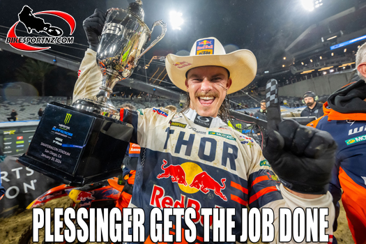 Aaron Plessinger (KTM), the main event winner in the 450SX class in San Diego.