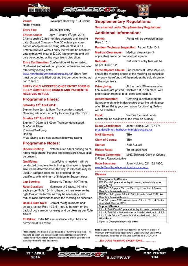 Poster-King of the North Mini MX-2014-e