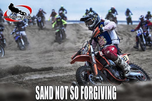 Enduro riding is tough, especially in deep sand