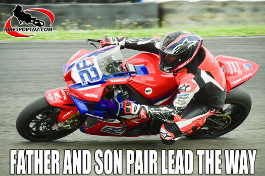 Whakatane’s Mitch Rees (Team Rees Honda CBR1000), who dominated the premier class at the opening round of the 2025 New Zealand Superbike Championships in Invercargill at the weekend. Photo by Andy McGechan, BikesportNZ.com