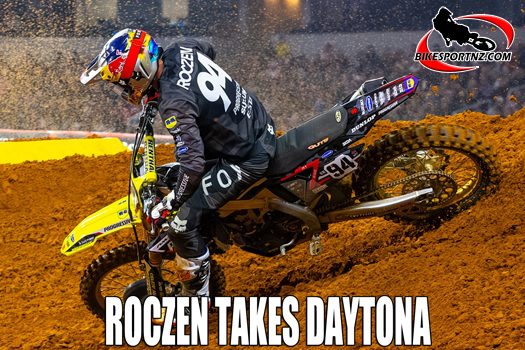 Suzuki’s Ken Roczen won the SX450 class at the latest round of the AMA supercross series in Daytona.