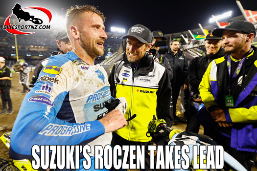 Germany’s Ken Roczen (Suzuki), the new leader in the AMA supercross ranks after round three.