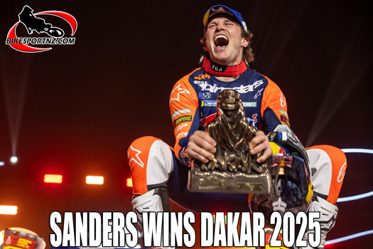 Australian rider Daniel Sanders (KTM), overall winner of this year’s Dakar Rally in Saudi Arabia.