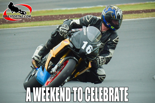 Auckland’s Nick Southerwood (Aprilia RS660) celebrated his first race win in the Pro Twins class at International Motor Raceway, near Timaru, at the weekend. Photo by Andy McGechan, BikesportNZ.com