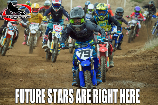 The racing was intense throughout all the various classes at the 2024 New Zealand Mini Motocross Nationals near Tokoroa at the weekend. Photo by Andy McGechan, BikesportNZ.com