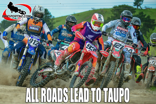 Expect fierce action like this again at Taupo’s Digger McEwen Motorcycle Park circuit this Labour Weekend. Photo by Andy McGechan, BikesportNZ.com