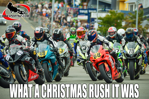 The racing was insane around the streets of Whanganui on Boxing Day, just as it always is on the world-famous Cemetery Circuit. Photo by Andy McGechan, BikesportNZ.com