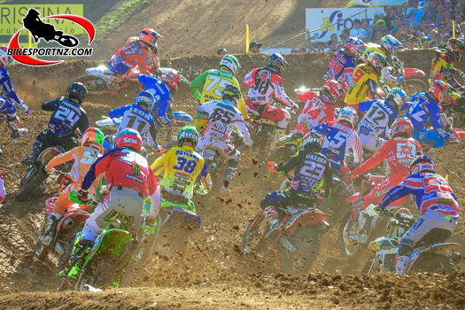 Can you spot Kiwi riders Hamish Harwood and Josiah Natzke in this shot taken at the Motocross of Nations at Maggiora, in Italy, in 2016? Photo by Andy McGechan, BikesportNZ.com