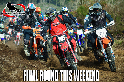 Expect close action like this when a shotgun blast signals the start to the senior race at Ohakuri on Sunday. Photo by Andy McGechan, BikesportNZ.com