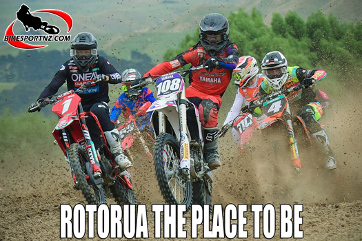 Intense action like this can be expected again when the nationals kick off near Rotorua on Saturday. Photo by Andy McGechan, BikesportNZ.com