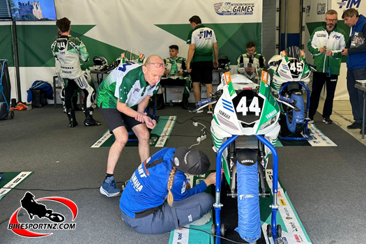 Kiwi Jesse Stroud’s machine was the centre of attention in the Oceania pits.