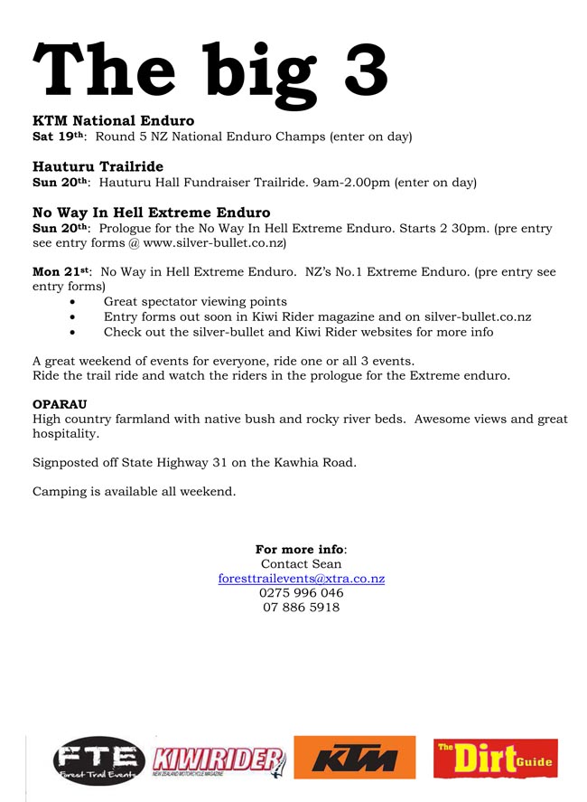 The big 3 Oparau 2014