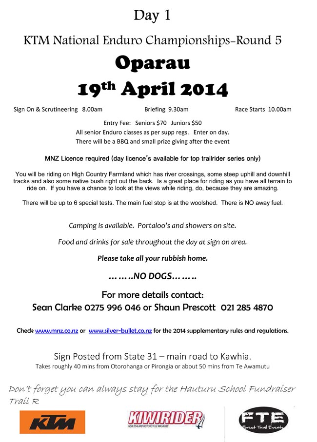 The big 3 Oparau 2014