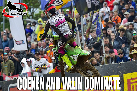 Frenchman Mathis Valin (Kawasaki), top rider in the MX2 class at Teutschenthal. 
