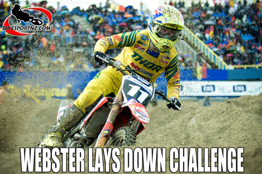 Australian hero Kyle Webster (Honda), the clear favourite to win the at 63rd annual Woodville Motocross Grand Prix this coming weekend. Here he is shown racing for Team Australia at the Motocross of Nations in The Netherlands in 2019. Photo by Andy McGechan, BikesportNZ.com