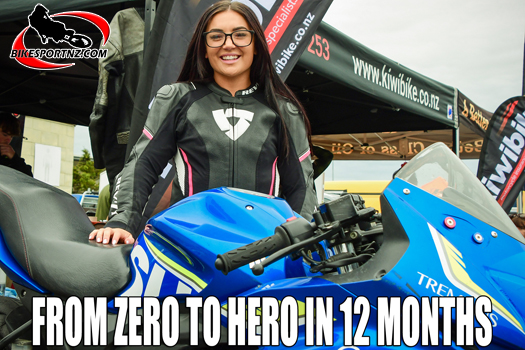 Wairarapa’s Eva Wintle (Suzuki GSX150F), not slowing down for anything on the nation’s motorcycle race tracks this summer. Photo by Andy McGechan, BikesportNZ.com